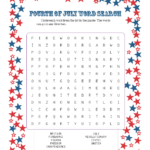 Printable Fourth Of July Word Search Activity