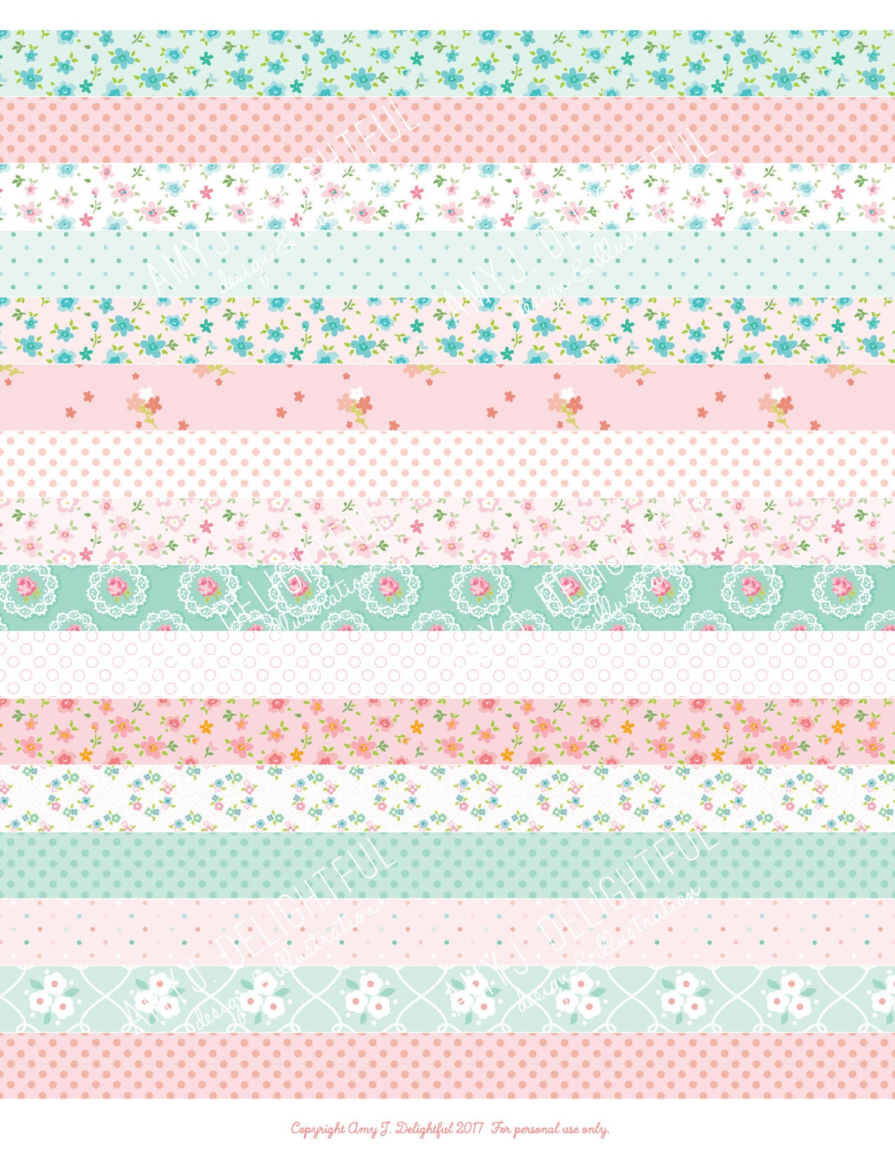 Printable WASHI TAPE StickersDigital File Instant Download