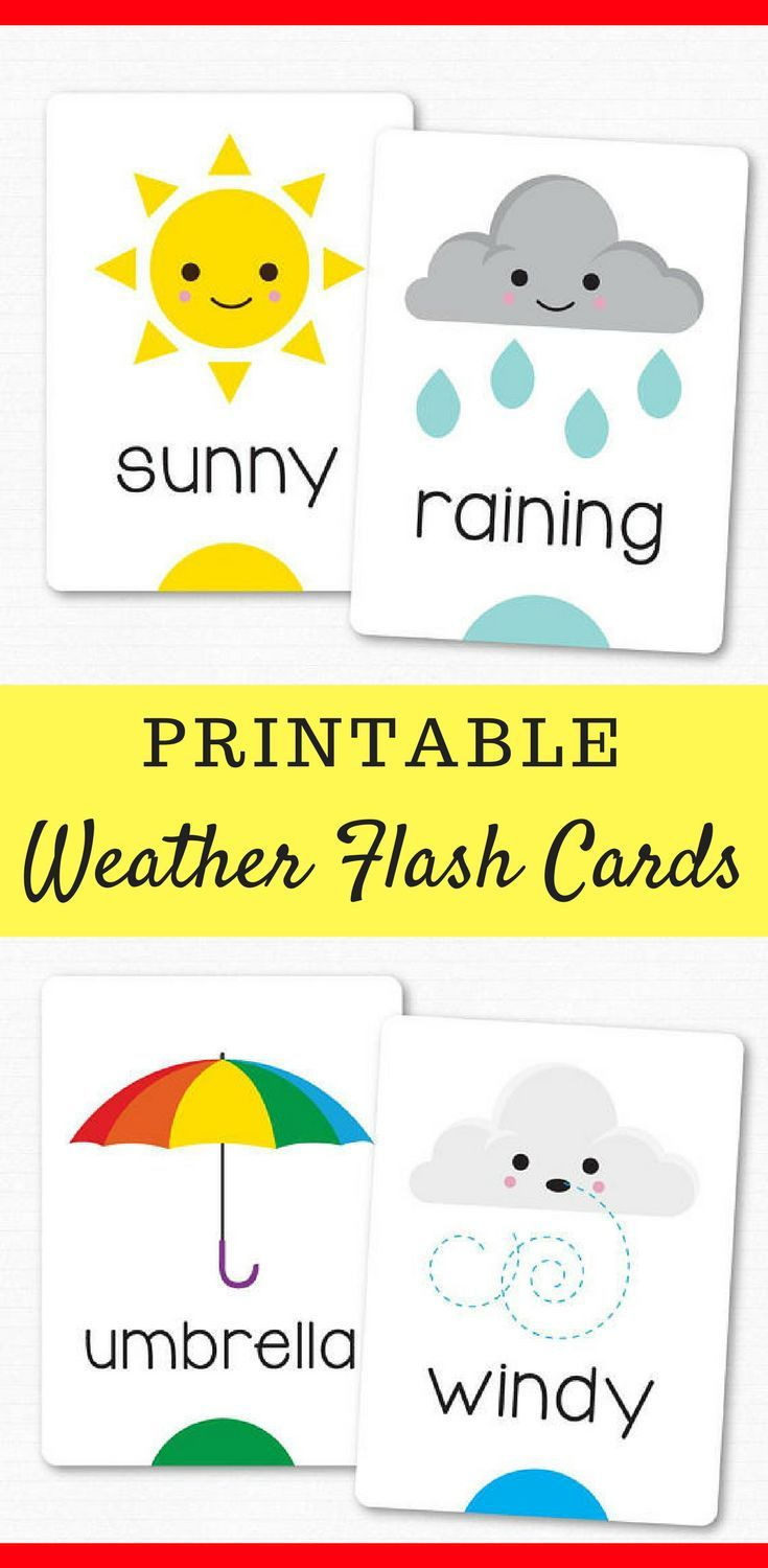 Printable Weather Flash Cards For Preschoolers And Early 