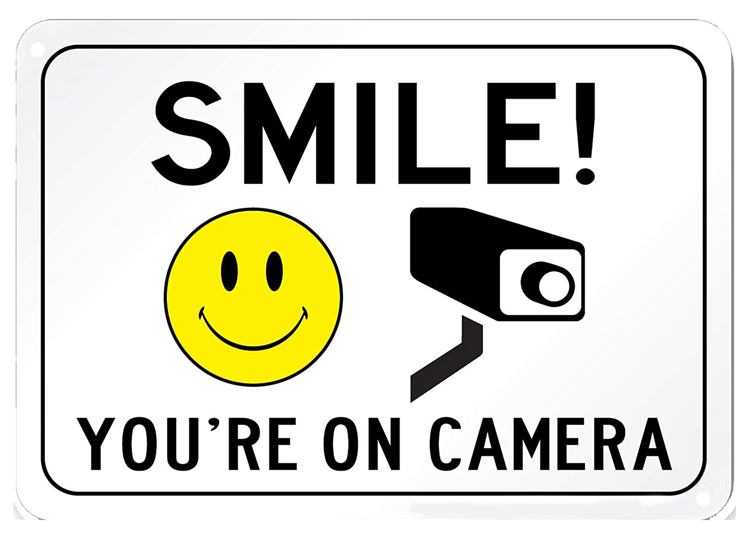 Smile You re On Camera Video Surveillance Sign Retro Tin 