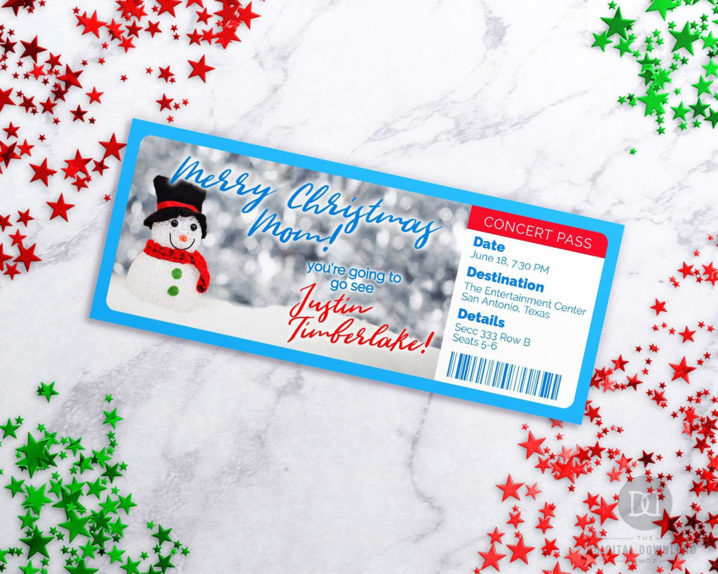 Snowman Event Ticket Template Printable Tickets Editable 