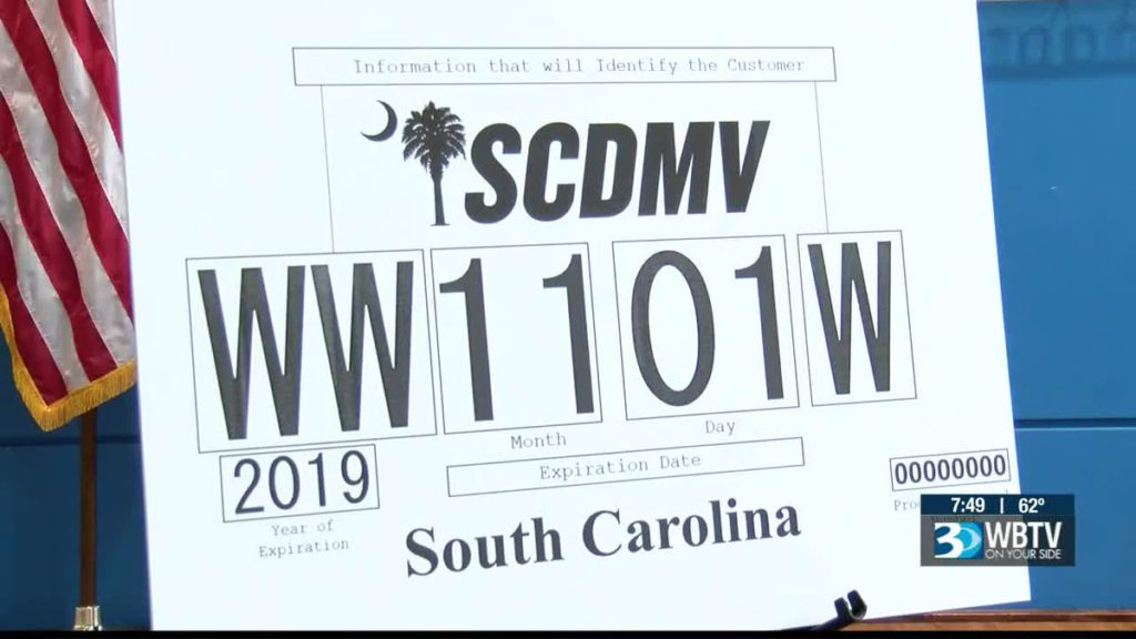 Printable Temporary License Plate South Carolina