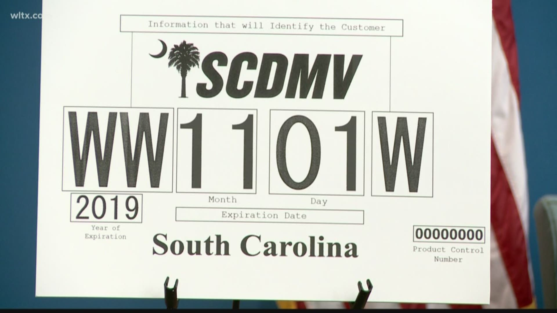 Printable Temporary License Plate South Carolina