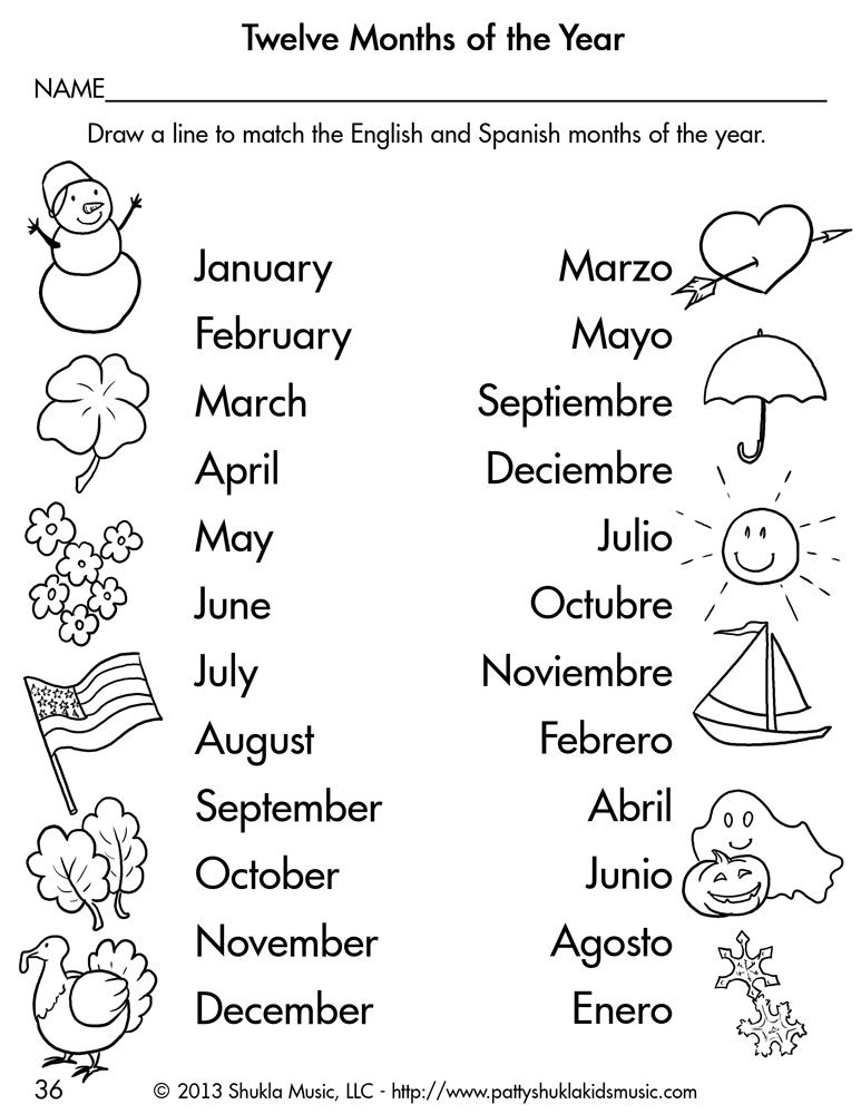 Printable Spanish Worksheets For Kids