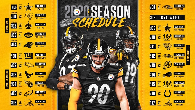 Steelers 2020 Schedule Includes Four Primetime Games 