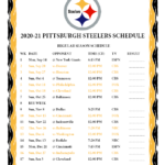 Steelers Schedule 2021 Printable FreePrintableTM