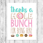 Thanks A Hole Bunch Doughnut Party Pun Word Art Printable