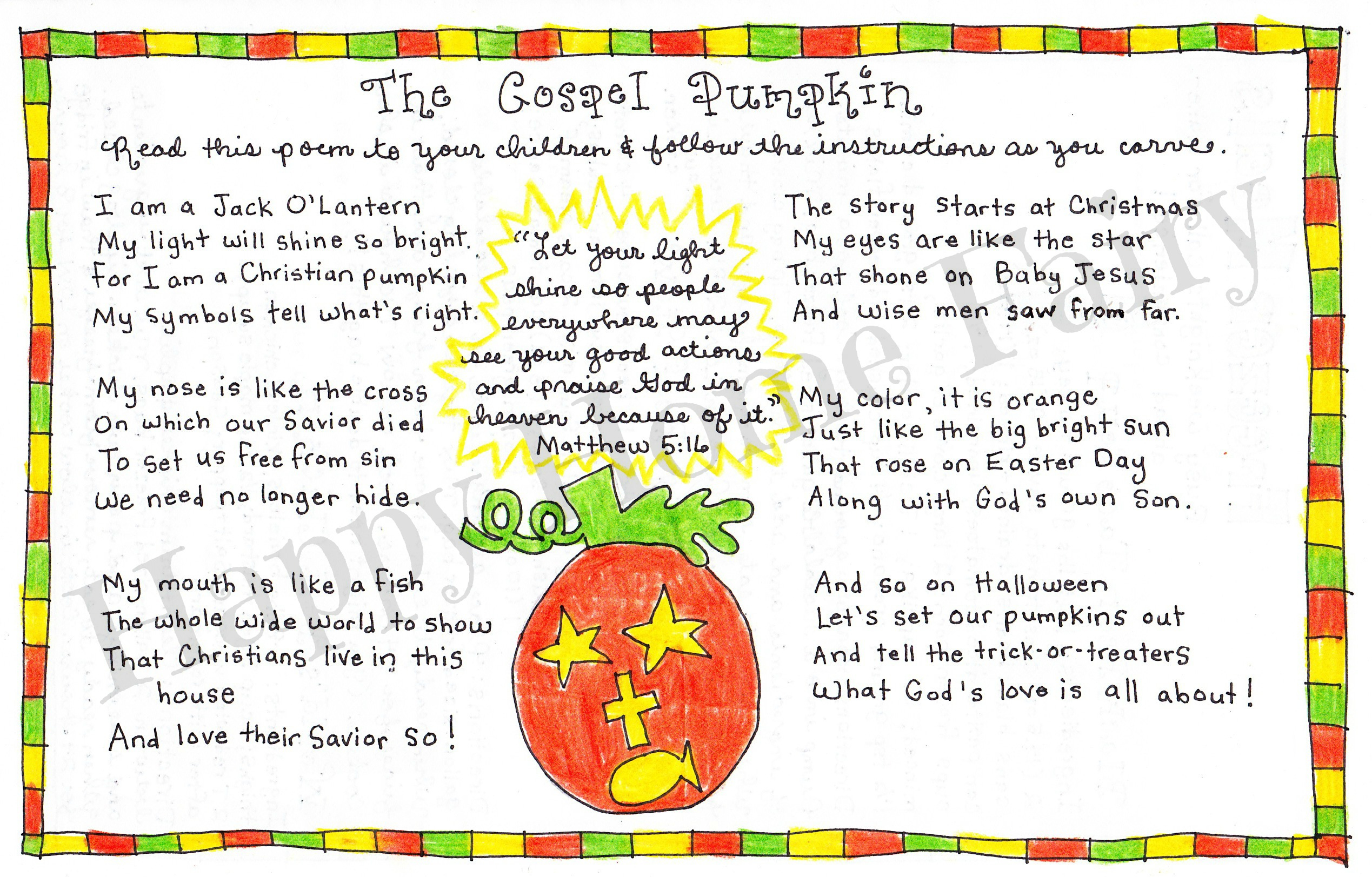 The Gospel Pumpkin FREE Printable Happy Home Fairy