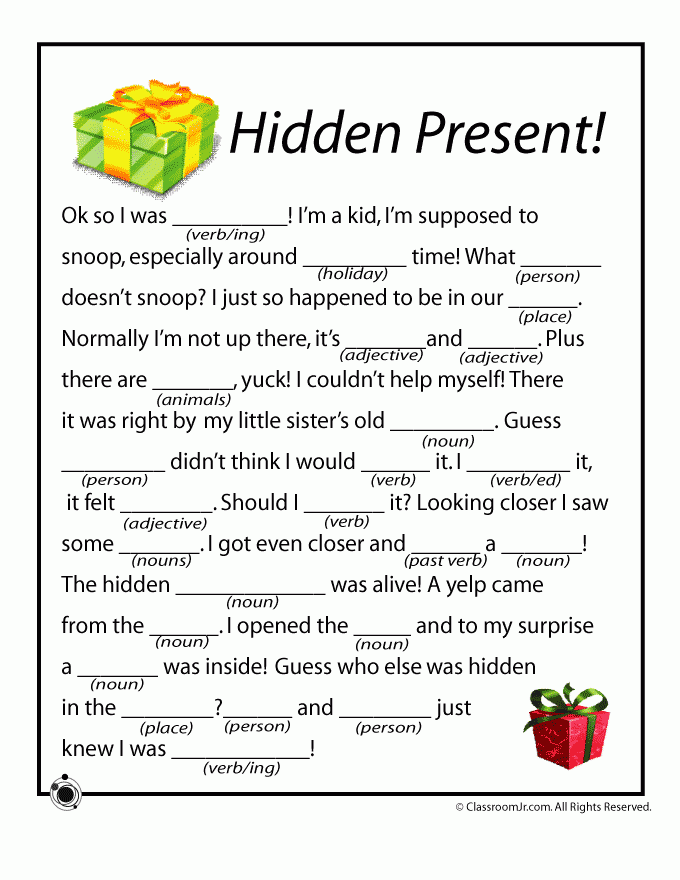 This Holiday MadLibs Is A Fun Thing For Kids To Do While 