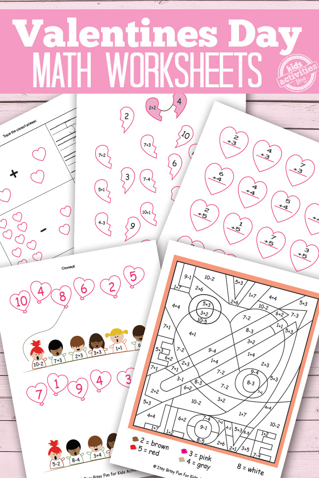 Valentines Day Math Worksheets Free Kids Printables