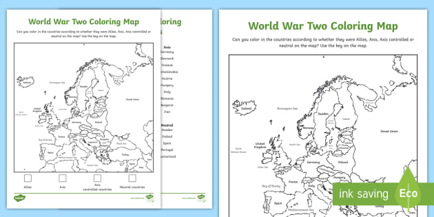 World War II Map Coloring Activity