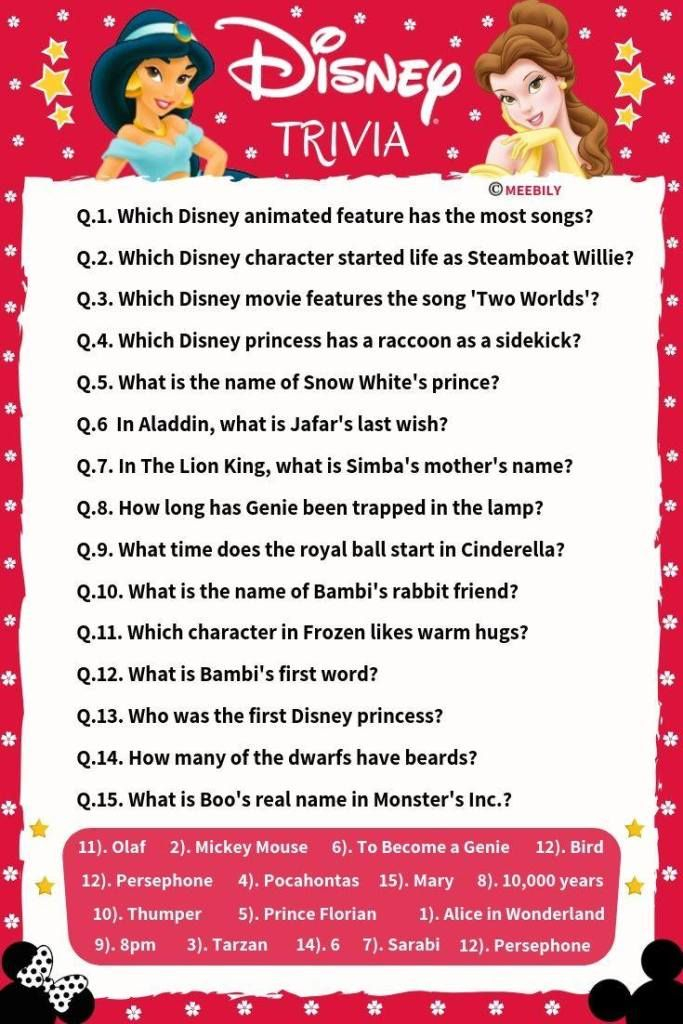 100 Disney Movies Trivia Question Answers Meebily In 