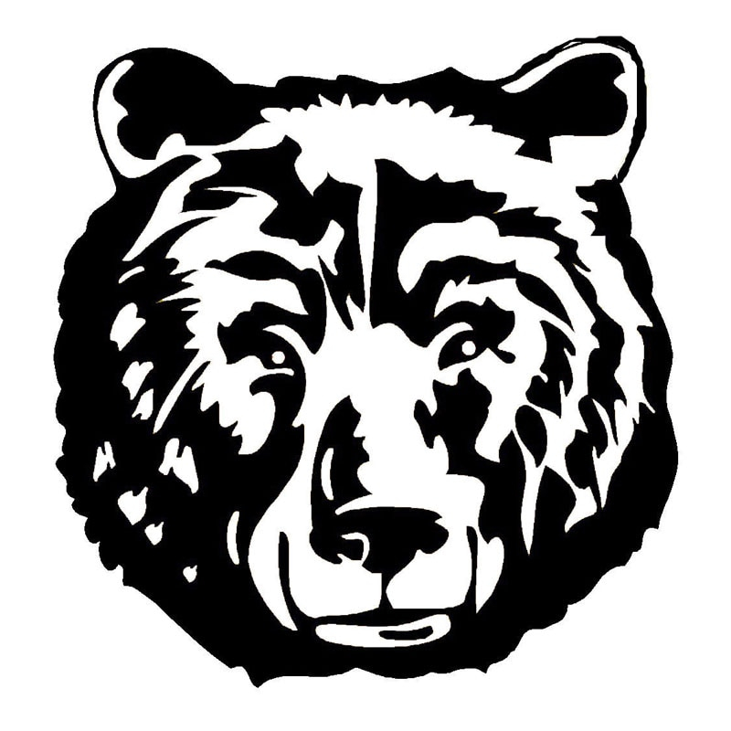 14 4 15CM Wild Big Bear Head Car Stickers Creative Car 