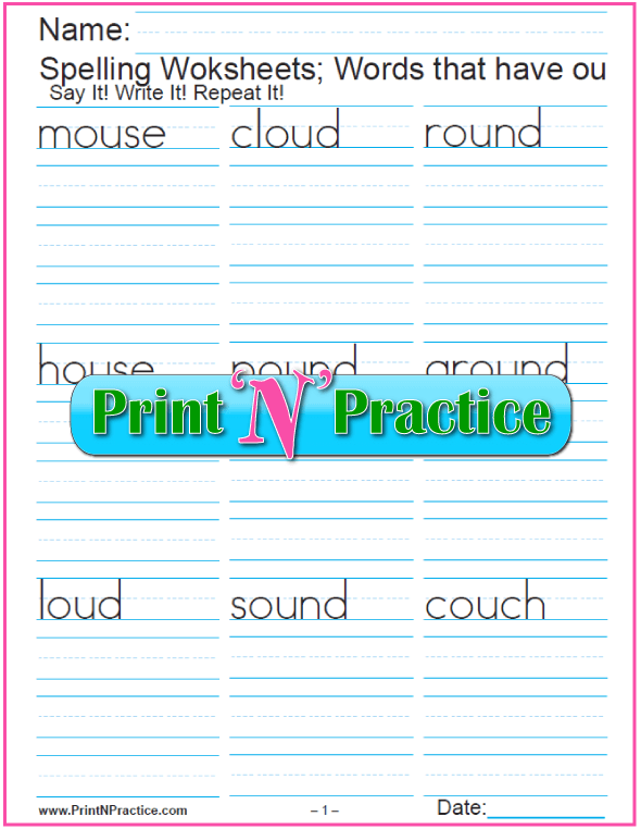 44 Phonics Worksheets Practice Phonics Words Copywork