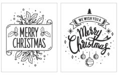 8 Best Black And White Holiday Christmas Cards Printables