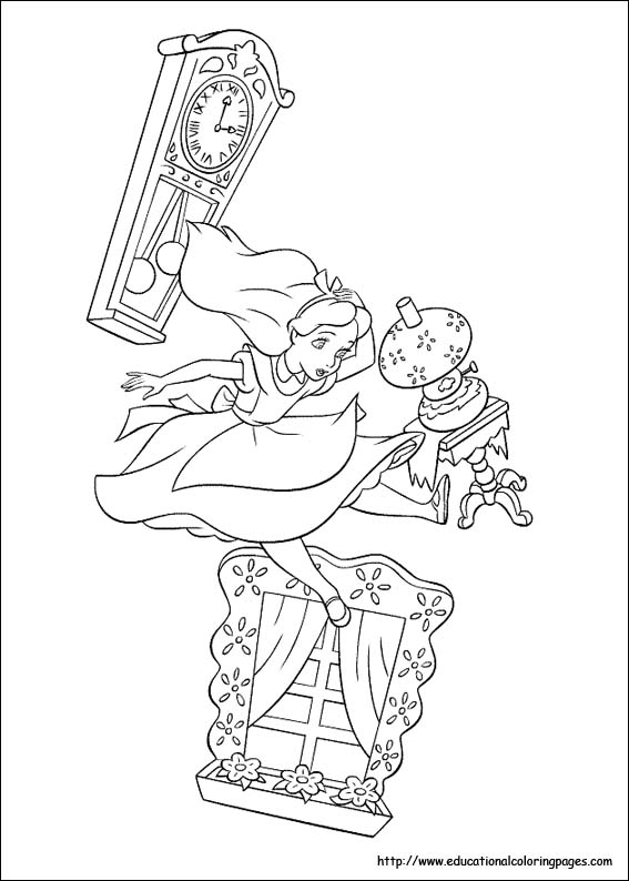 Alice In Wonderland Coloring Pages Free For Kids