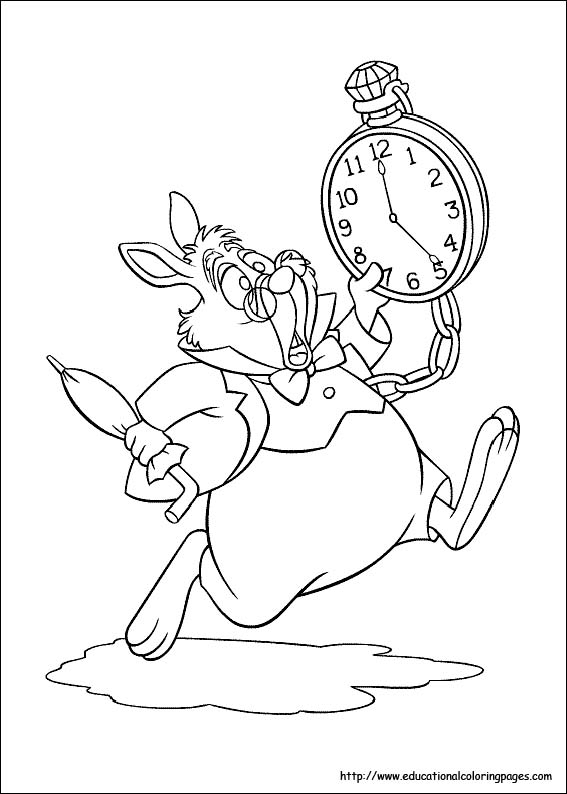 Alice In Wonderland Coloring Pages Free For Kids