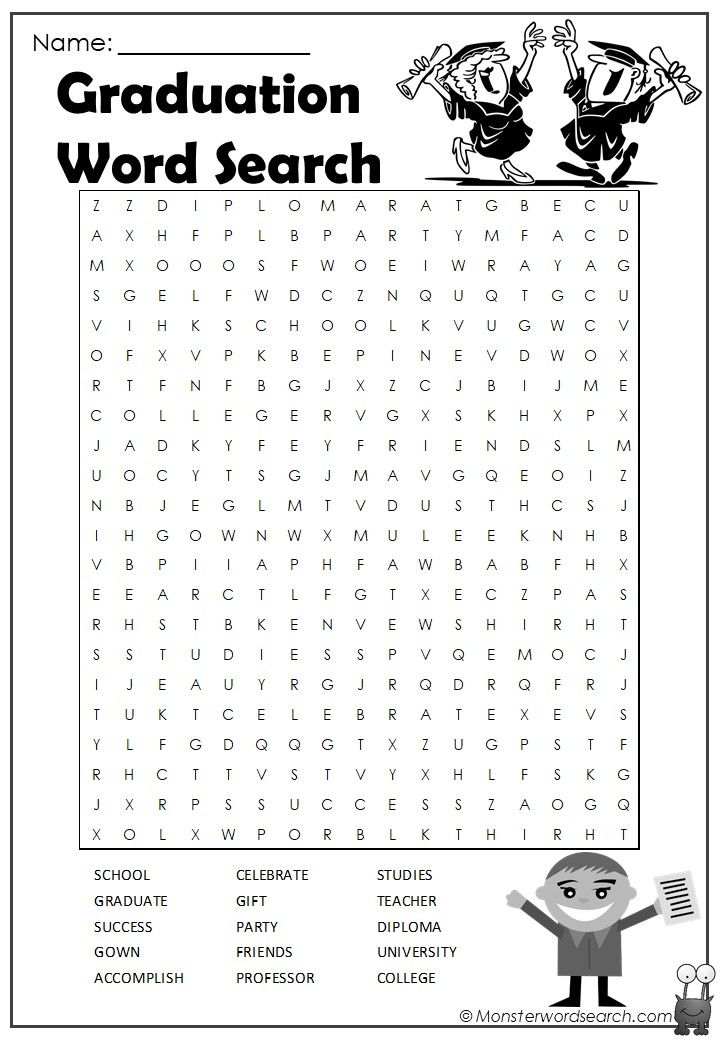 Awesome Graduation Word Search Graduation Words Word 