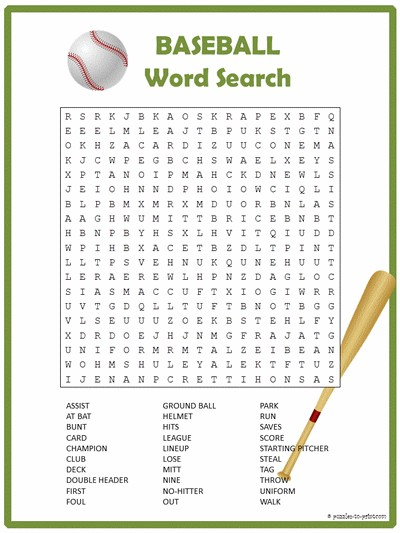 Baseball Word Search