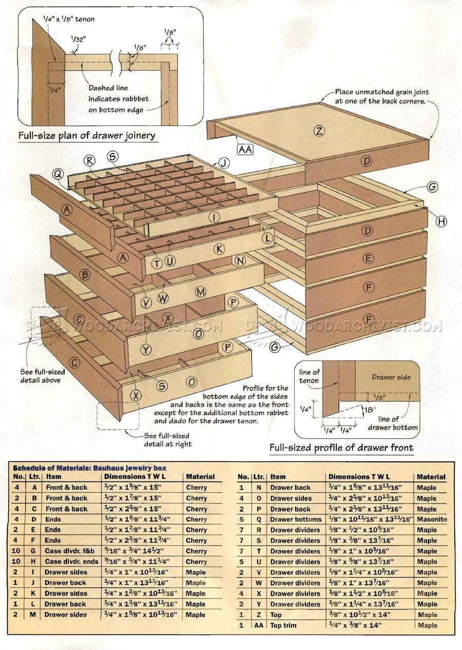 Bauhaus Jewelry Box Plans WoodArchivist