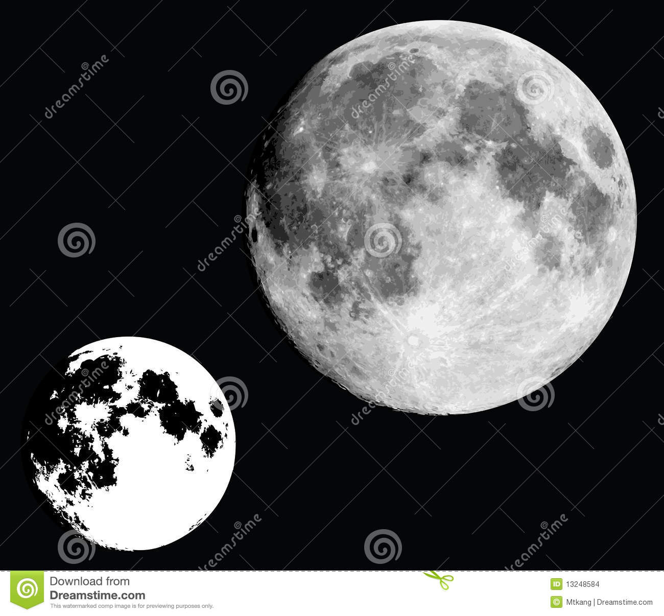 Black And White Moon Vector Stock Images Image 13248584