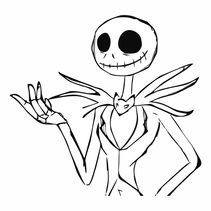 Blank Jack Skellington Coloring Pages Printable Desenhos 