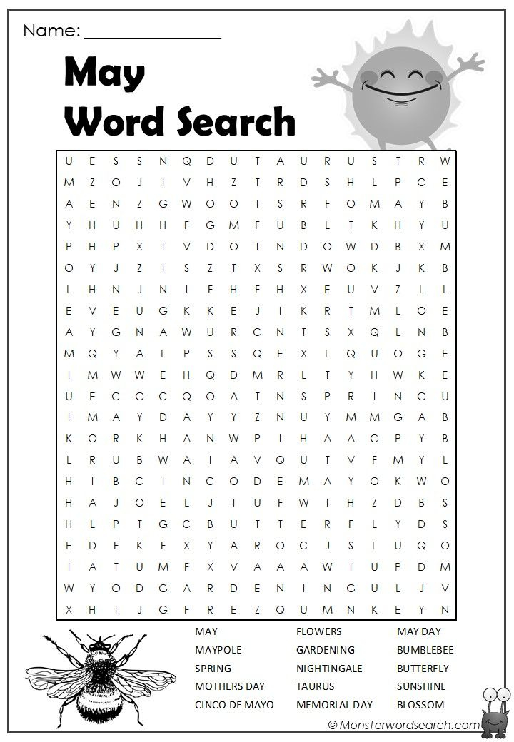 Check Out This Fun Free May Word Search Free For Use At 