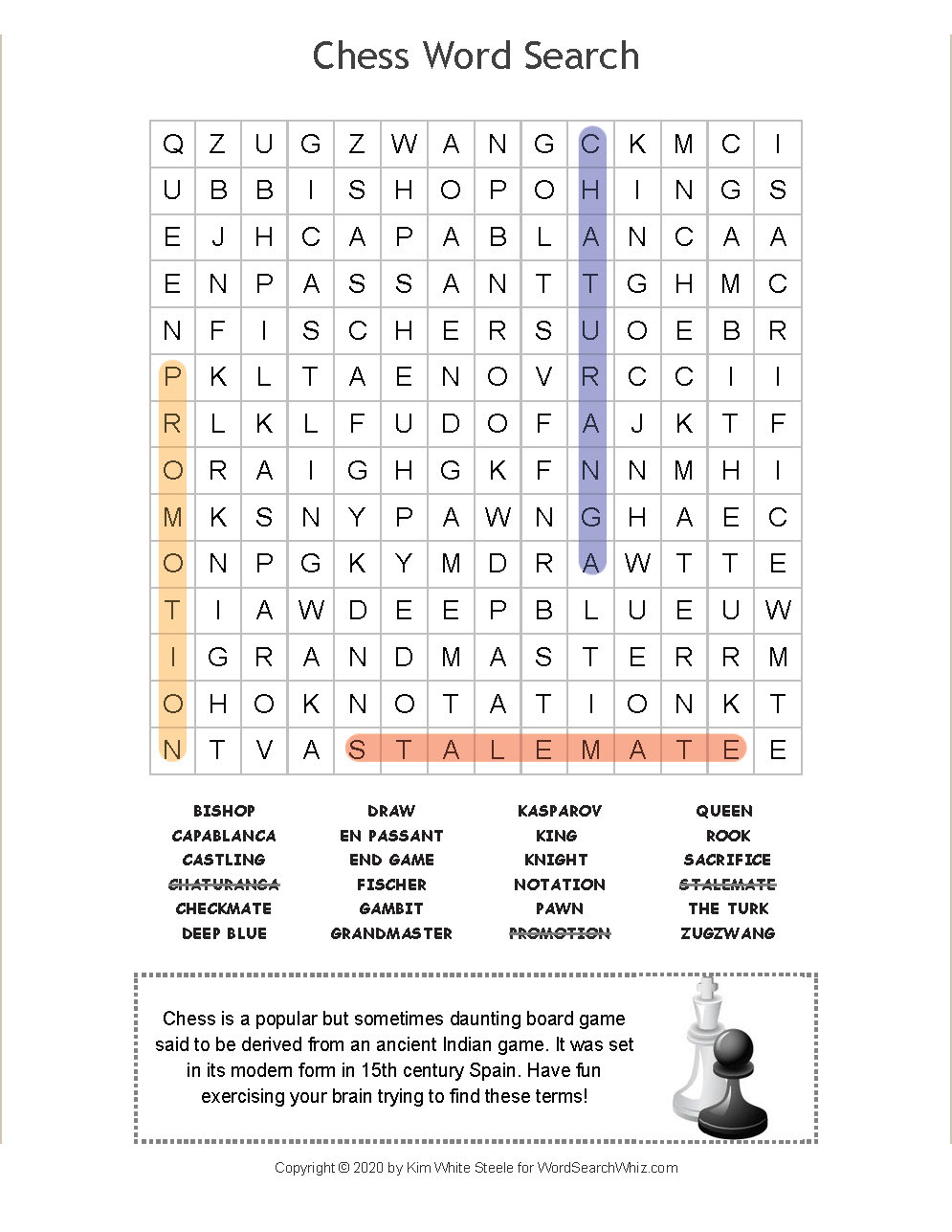 Chess Word Search