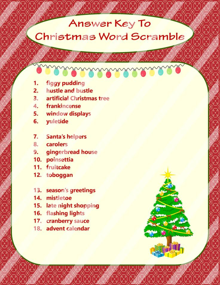 Christmas Word Scramble Printable Christmas Game DIY 