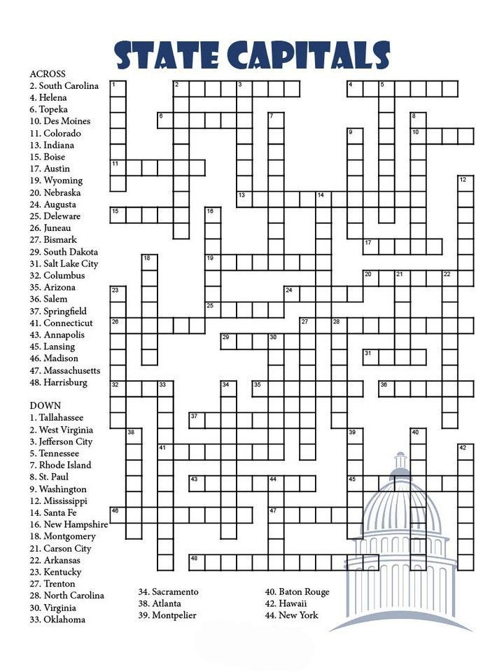 Crossword Puzzles For Adults Best Coloring Pages For 