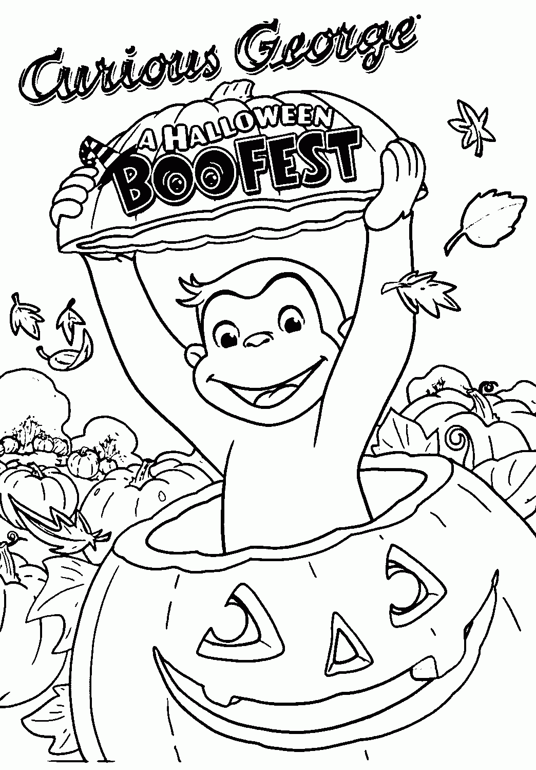 Curious George Halloween Coloring Pages Coloring Home