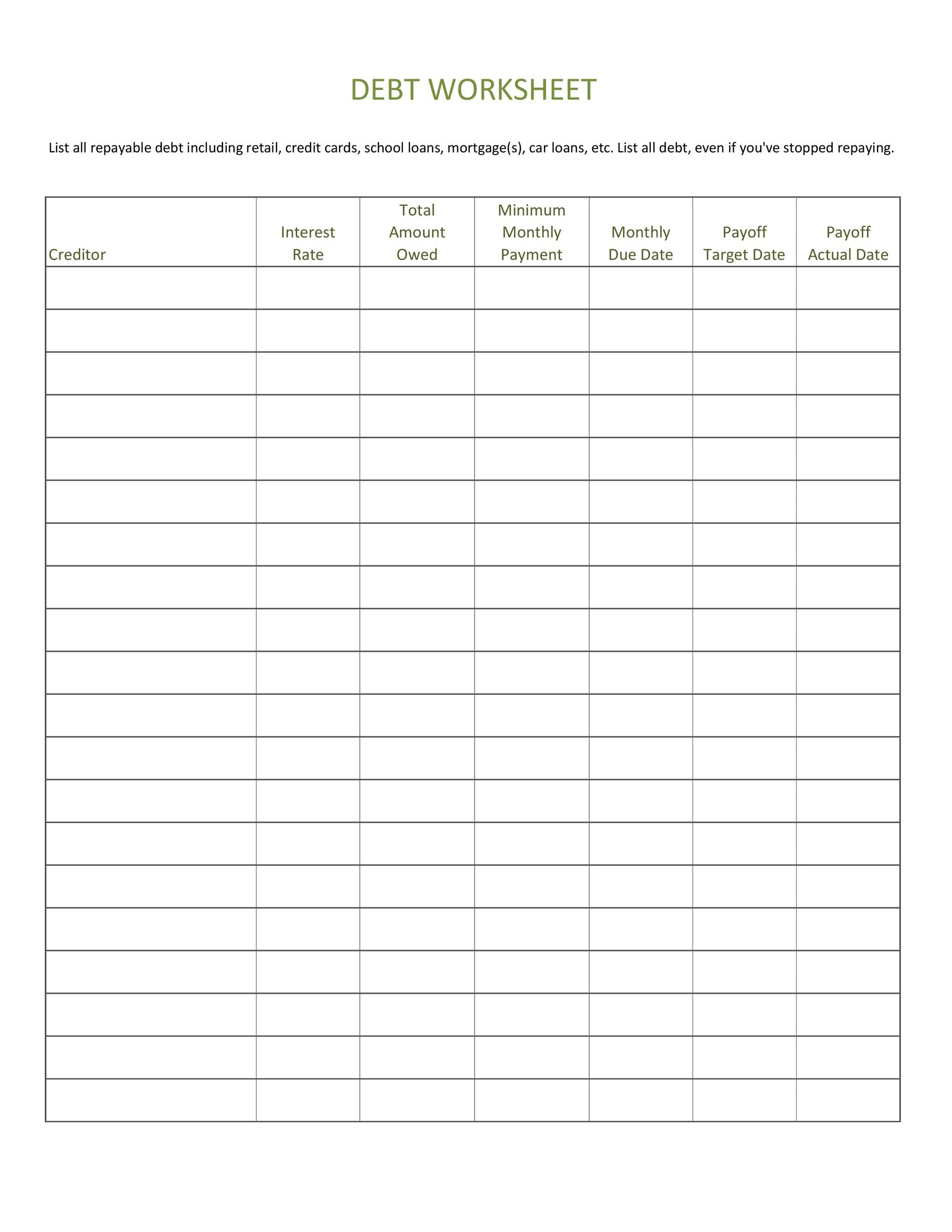 Debt Snowball Worksheet Google Docs THAIPOLICEPLUS COM