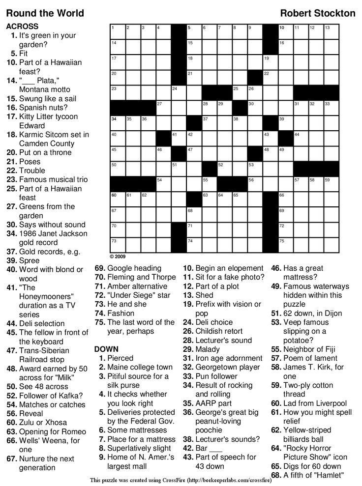 Extra Large Print Crossword Puzzles Free Printable 