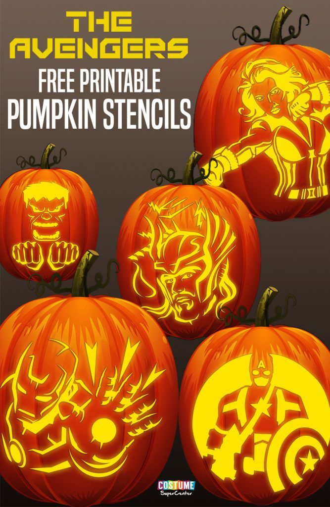 FREE Avengers Pumpkin Stencils Halloween Pumpkin 