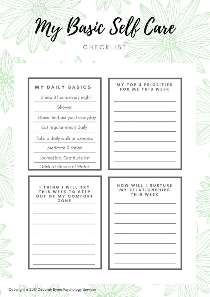 Free Checklist For Self care self helplove Self Care 