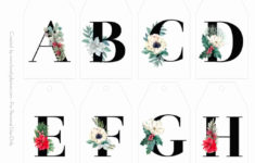 Free Printable Christmas Initial Gift Tags Floral Letters