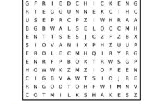 Free Printable Fast Food Word Search Food Words Word