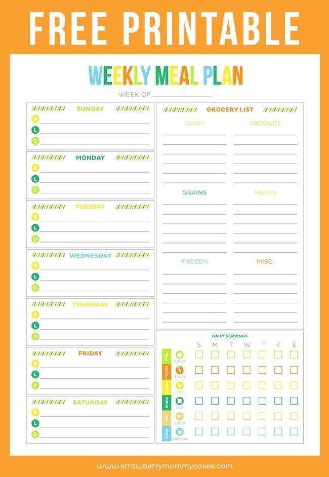 Free Printable Menu Planners Meal Planner Printable 