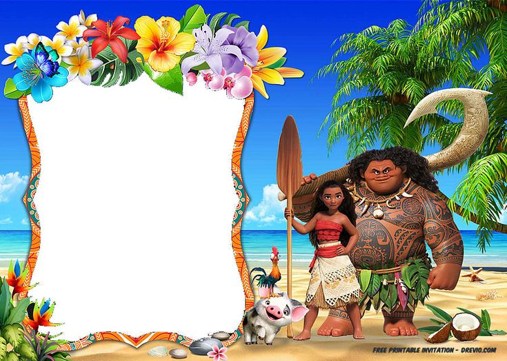 FREE Printable Moana Invitation Templates Invitaciones 