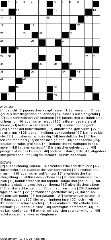 German Crossword Puzzles Printable German Word Games