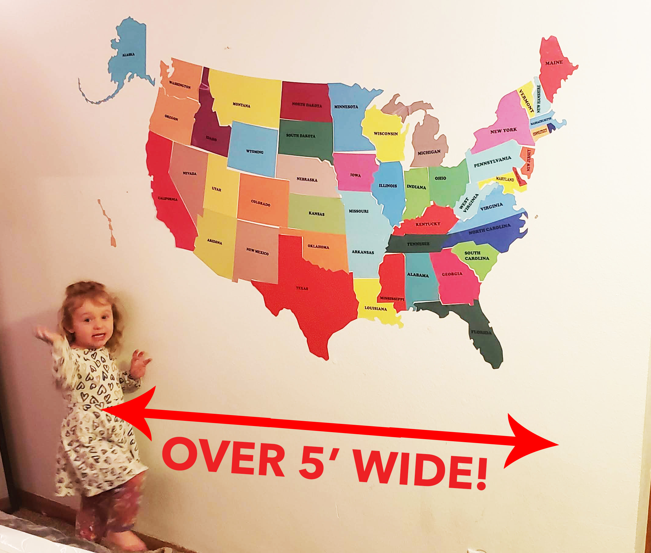 GIANT USA Map Wall Sticker Puzzle Set West Allis 