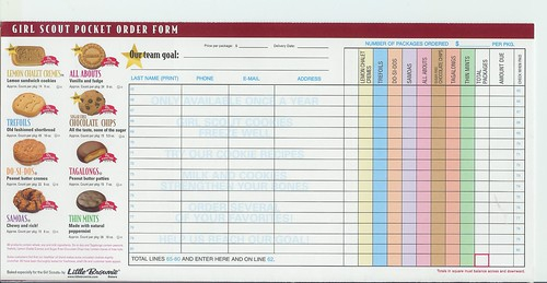 Girl Scout Cookie Order Form My Neice Who s In The Girl 