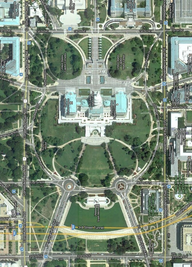 Google Maps Satellite View Of The Capitol Building And The 