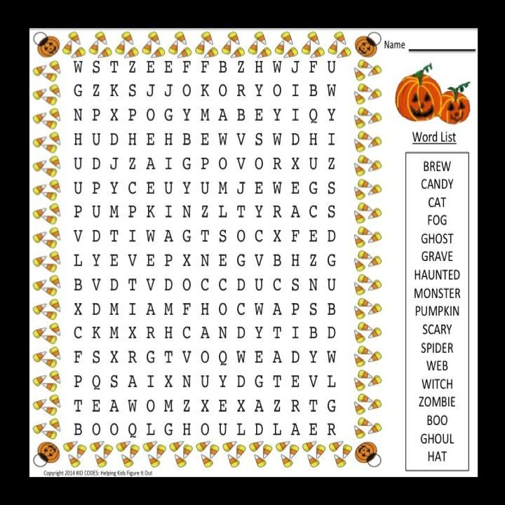 Halloween Word Search Halloween Words Halloween Word 