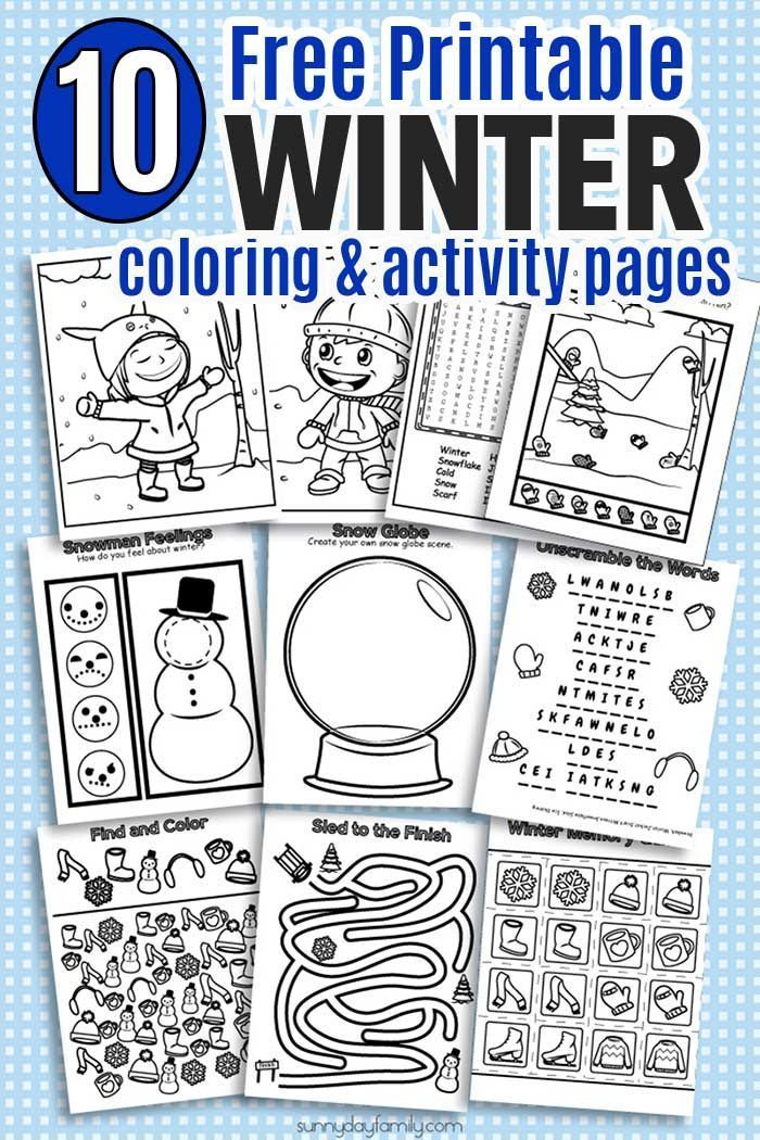 HUGE Pack Of Printable Winter Coloring Pages And Winter 