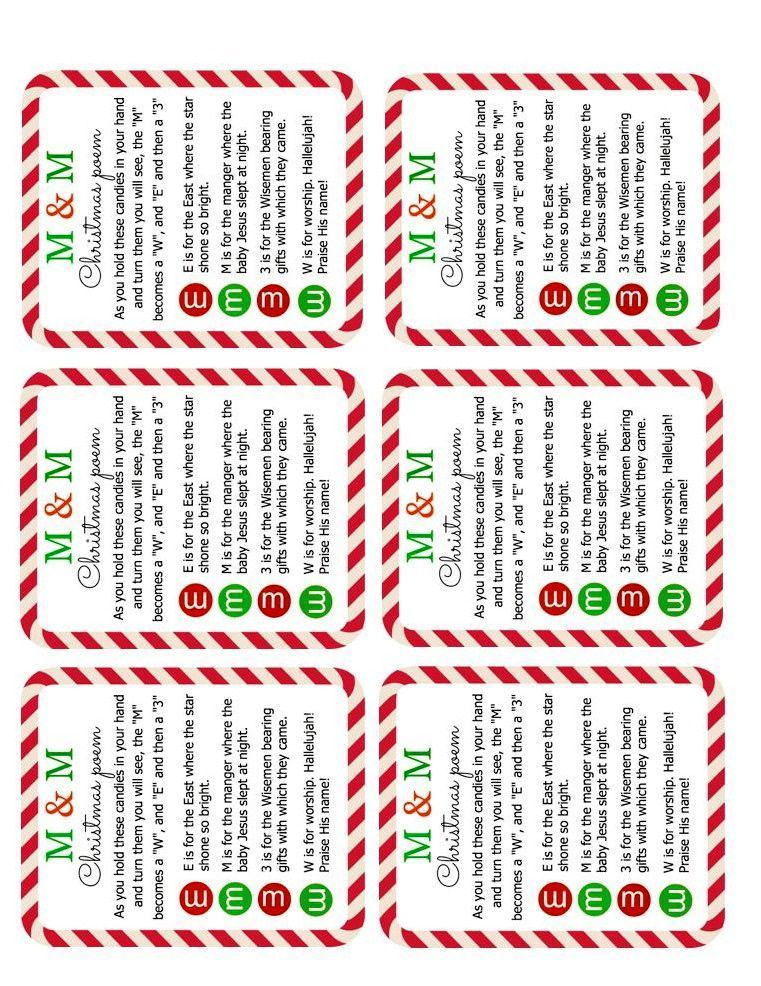 M M Christmas Poem Printable M M Christmas Poem 