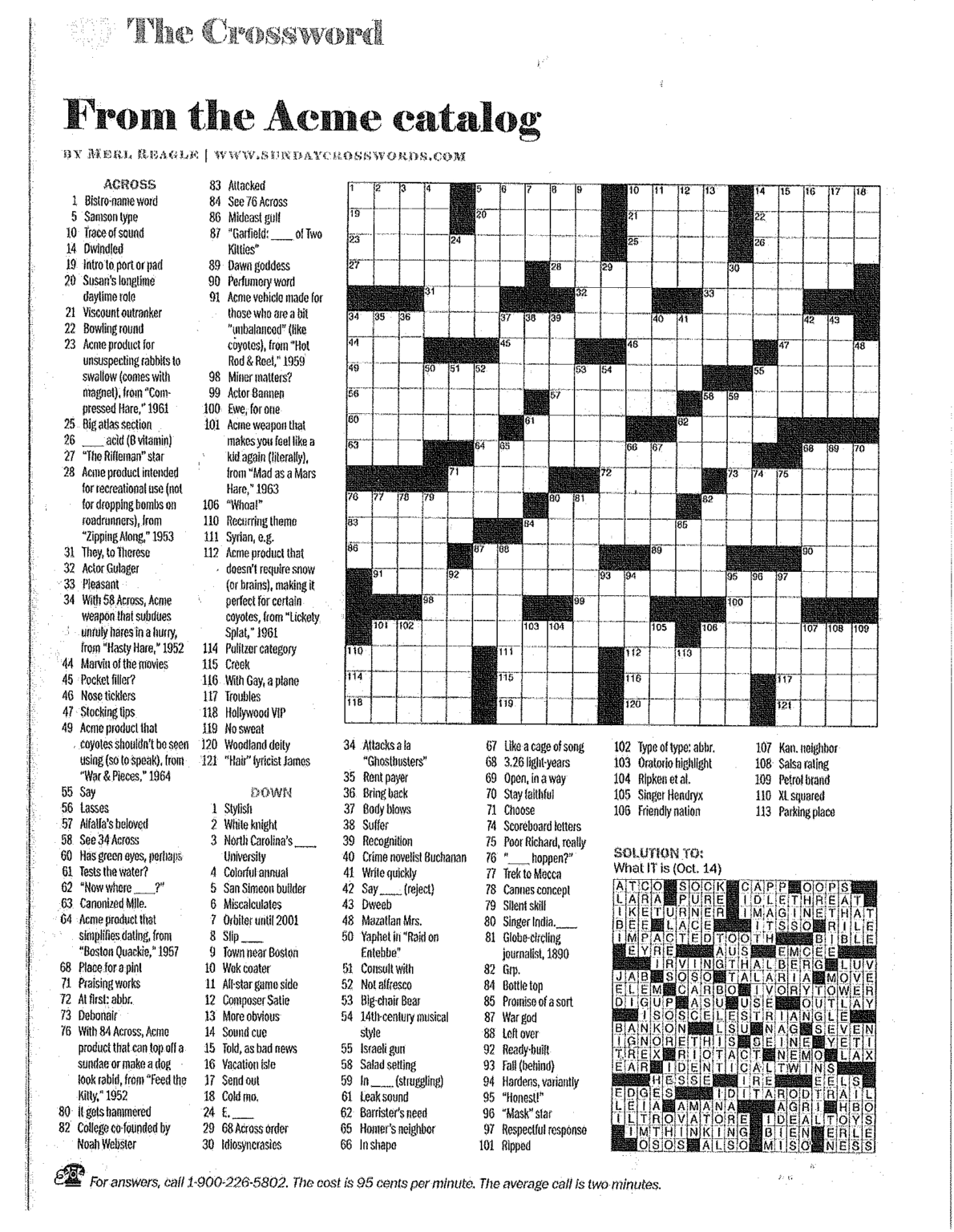 Merl Reagle S Sunday Crossword Free Printable Free Printable