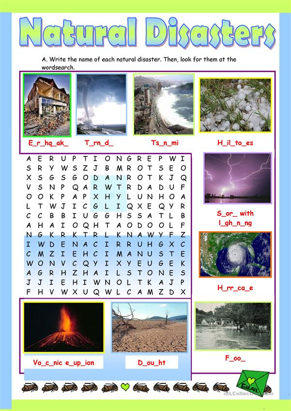 Natural Disasters Worksheet Free ESL Printable