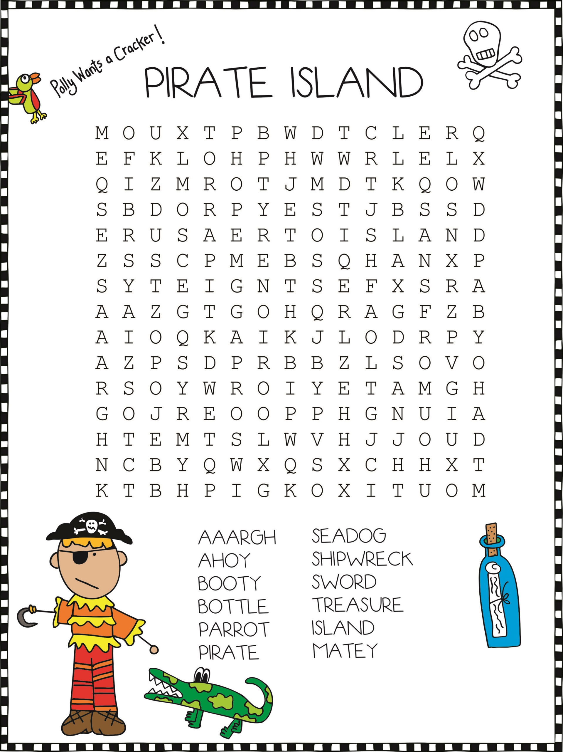 Pirate Crossword Puzzles Easy And Hard Activity Shelter