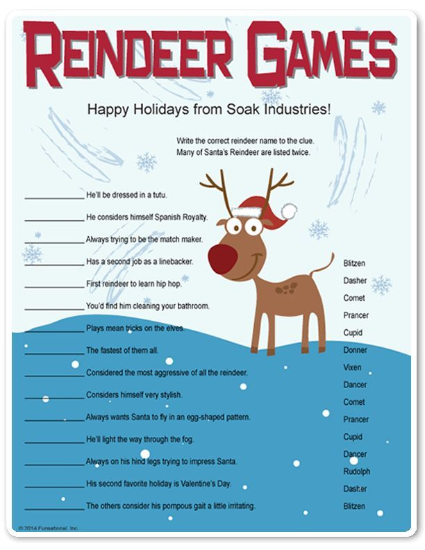 Printable Reindeer Games They re Like Fun Riddles who 